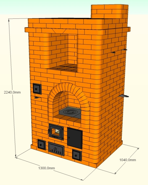 Отопительно-варочная печь шведка с плитой. Строим и показываем. ч 1